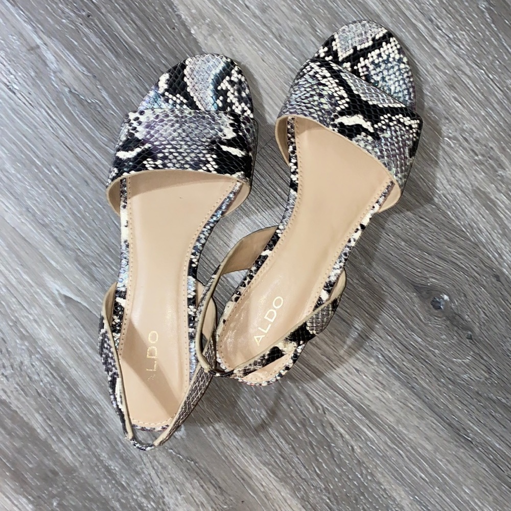 Metallic Snake Print Sandals